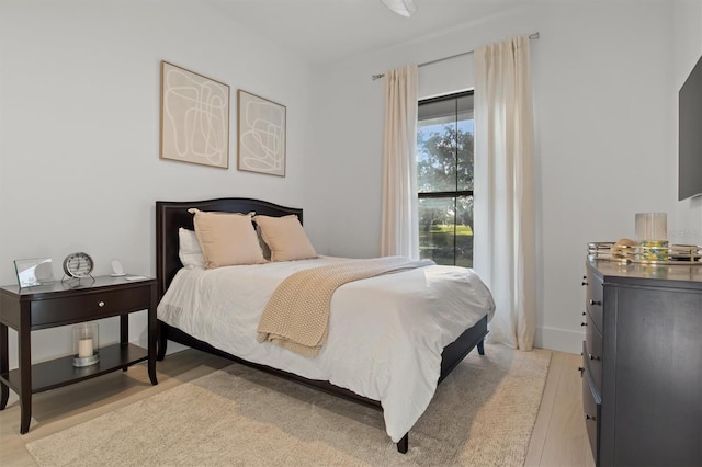 bedroom featuring light hardwood / wood-style floors