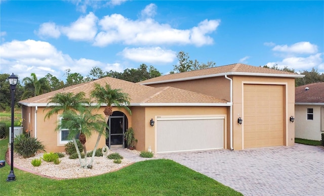 ranch-style home with a garage