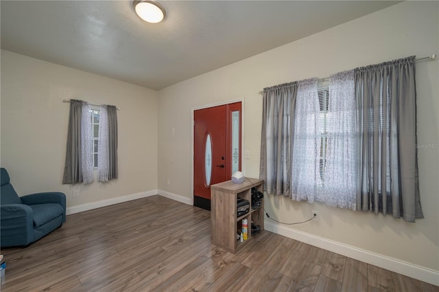 entrance foyer with hardwood / wood-style flooring