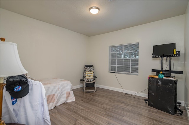 bedroom with wood-type flooring