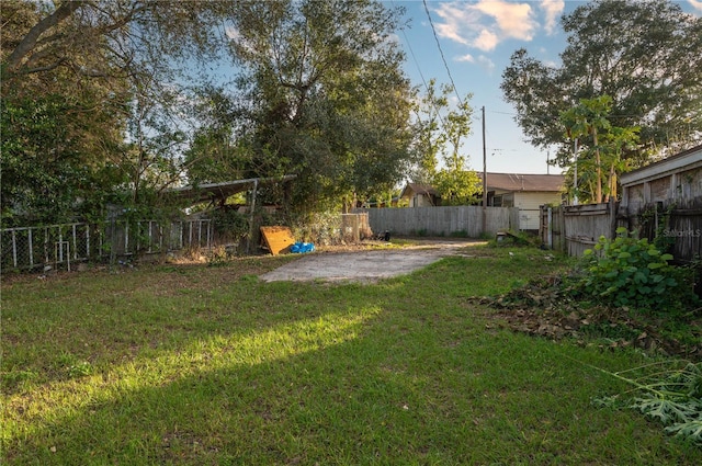 view of yard with a patio