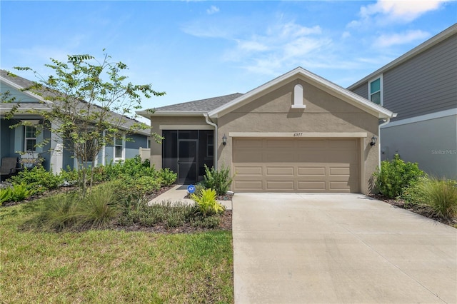 view of front of home with a garage