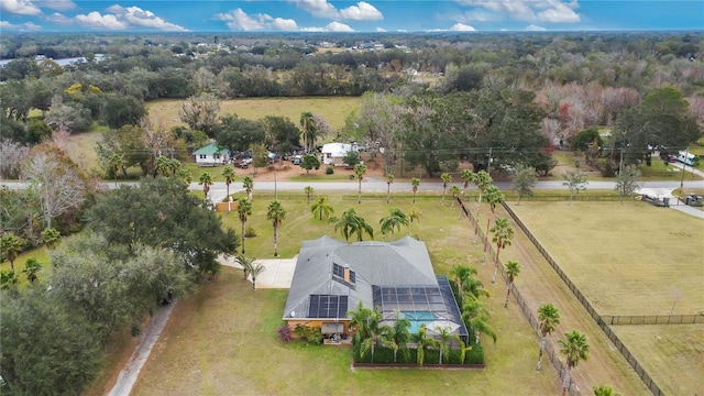 drone / aerial view with a rural view