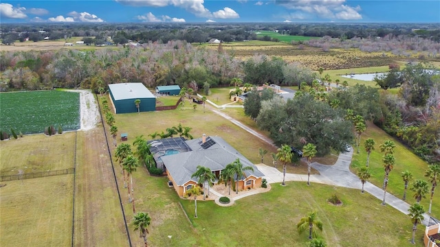 aerial view with a rural view