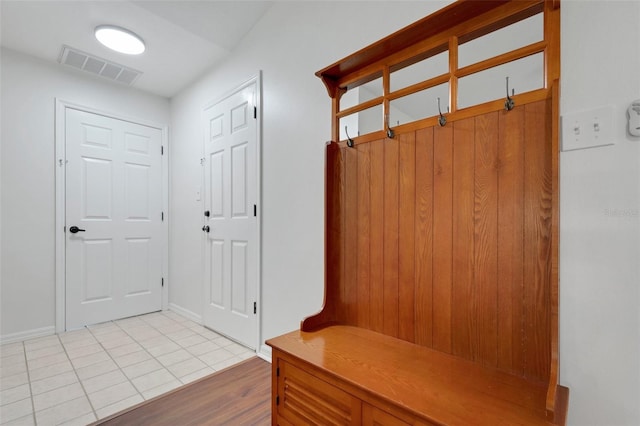 mudroom with light wood-type flooring