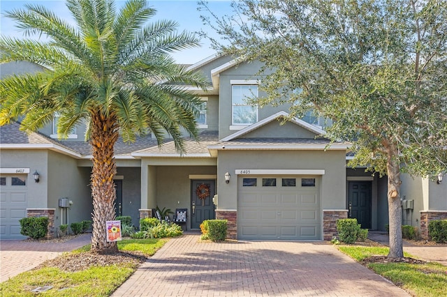 view of front of home featuring a garage