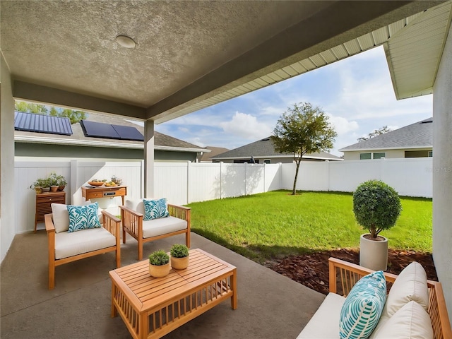 view of patio with outdoor lounge area