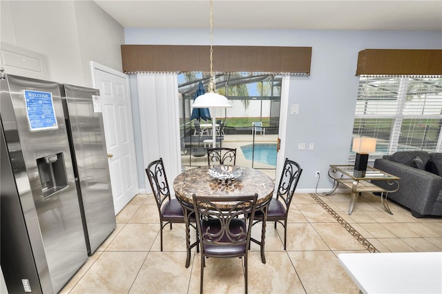 view of tiled dining room