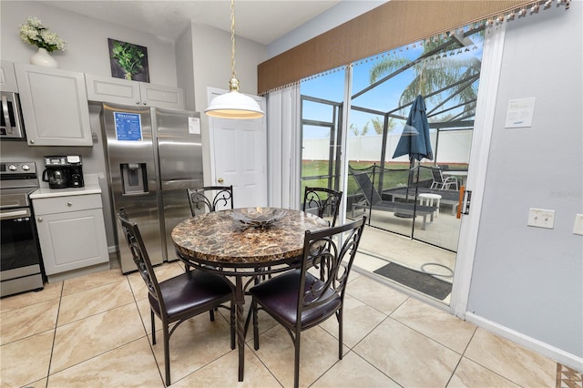 view of tiled dining area