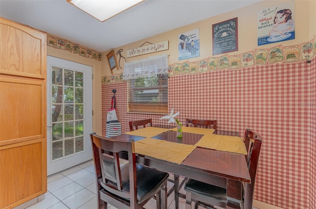 view of tiled dining space