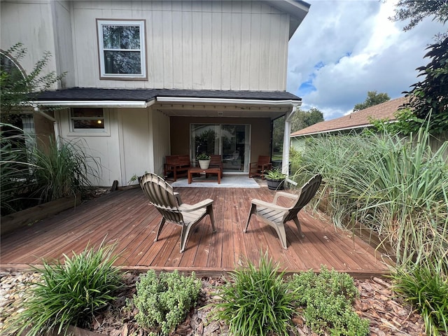 exterior space with a wooden deck