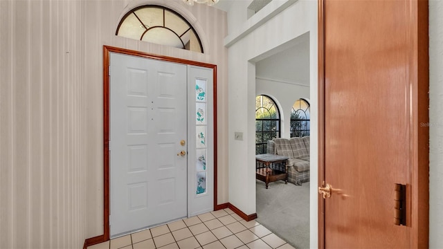 view of carpeted entryway