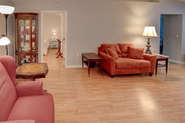 living room with light wood-type flooring