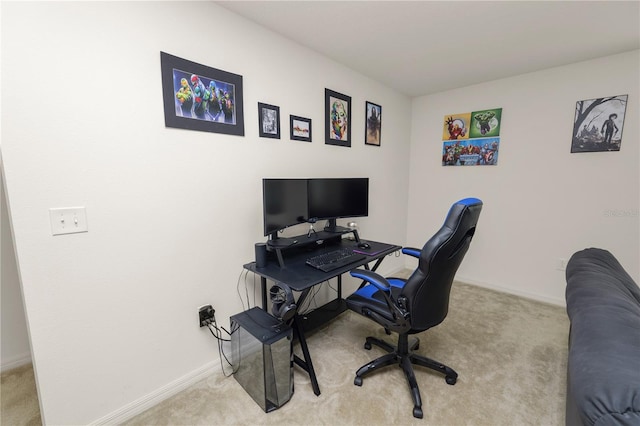 view of carpeted office space