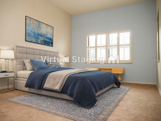 bedroom featuring carpet