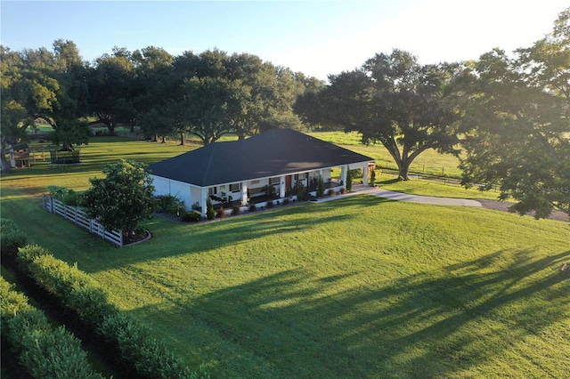 bird's eye view featuring a rural view