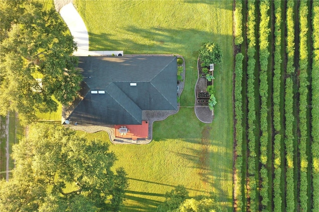 aerial view featuring a rural view