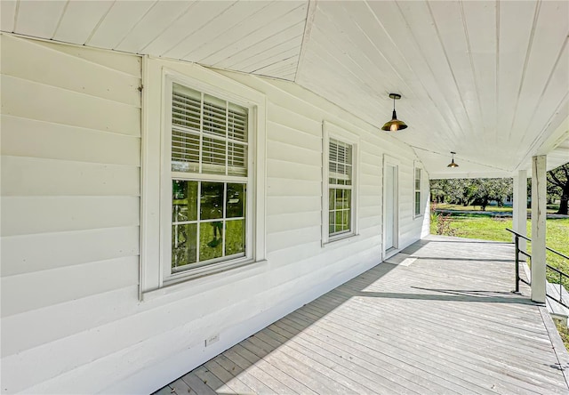 deck featuring covered porch