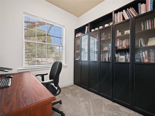 view of carpeted office