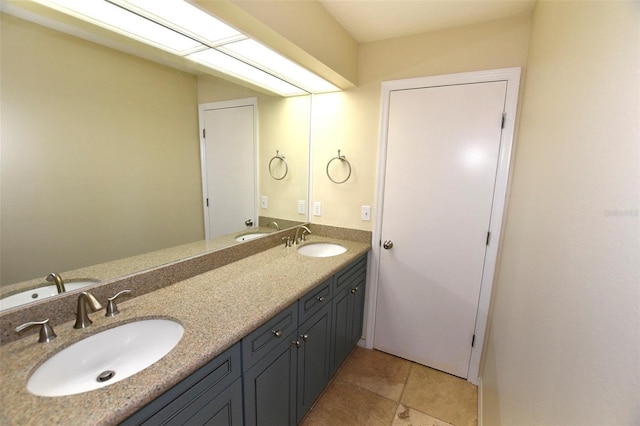 2556 Roslyn Ln, Lakeland, FL 33812 - full bathroom with tile patterned floors, a sink, and double vanity