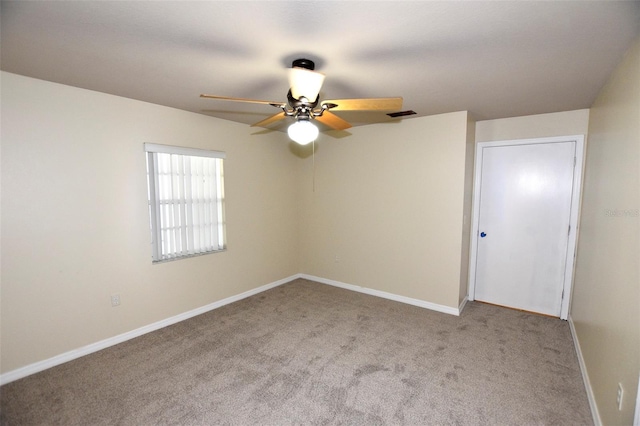 2556 Roslyn Ln, Lakeland, FL 33812 - carpeted empty room featuring visible vents, baseboards, and ceiling fan