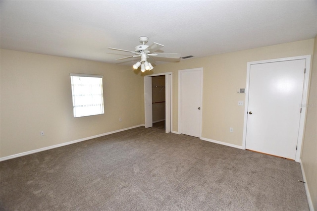 2556 Roslyn Ln, Lakeland, FL 33812 - carpeted spare room with baseboards, visible vents, and ceiling fan