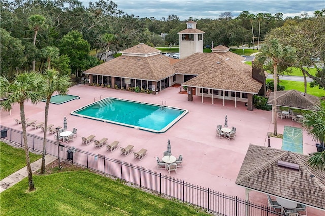 view of pool with a gazebo and a patio