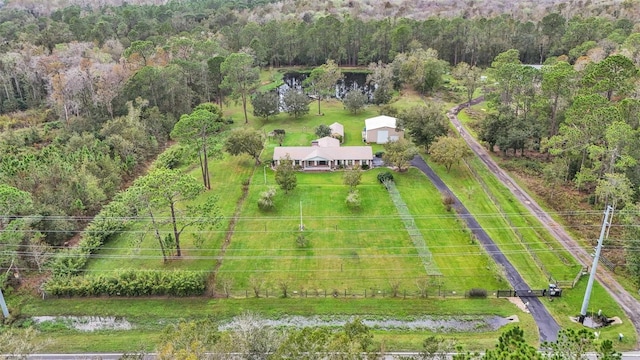 drone / aerial view with a rural view