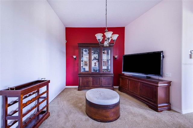 interior space with an inviting chandelier