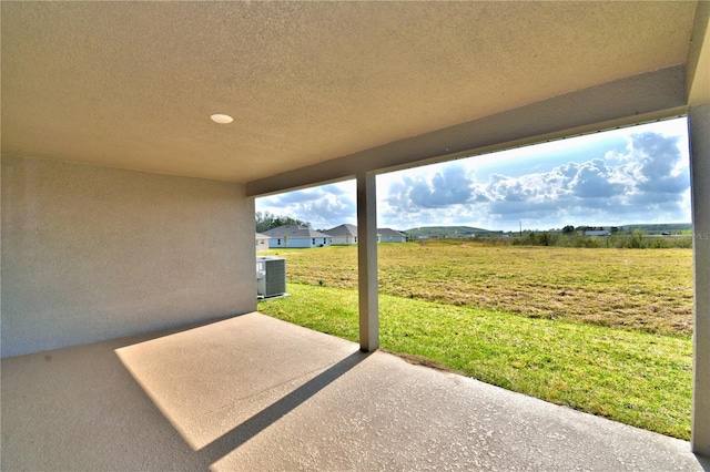 view of patio featuring central AC unit