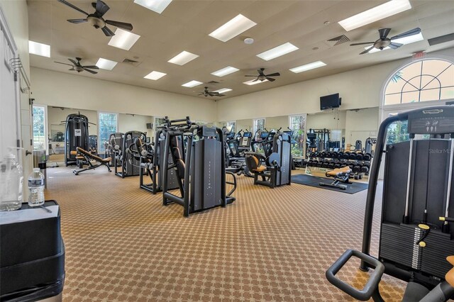 workout area with carpet