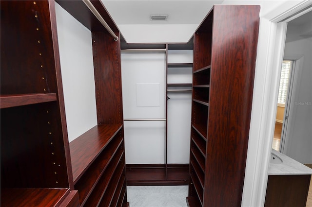 view of walk in closet