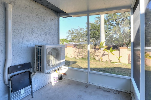 sunroom featuring ac unit