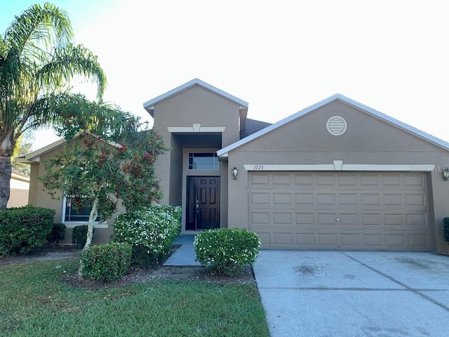 view of front of house with a garage