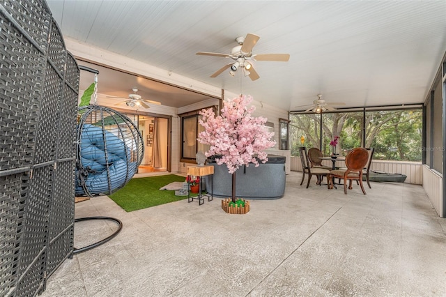 view of patio with ceiling fan