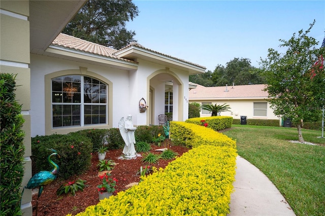 exterior space featuring a lawn