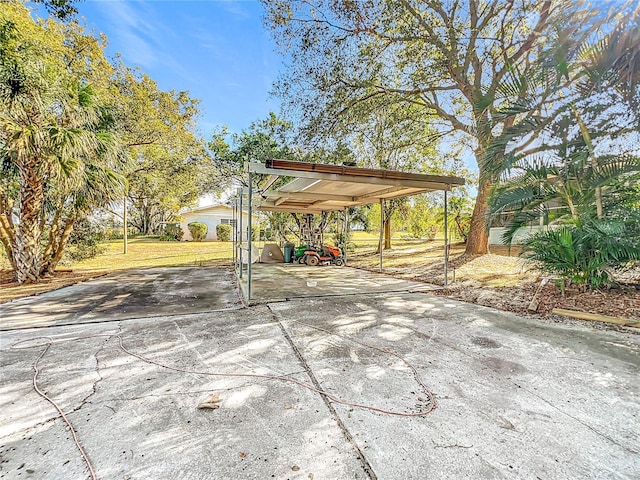 view of patio with a carport