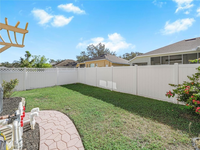 view of yard with a patio area