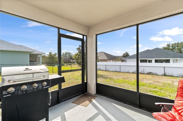 view of sunroom