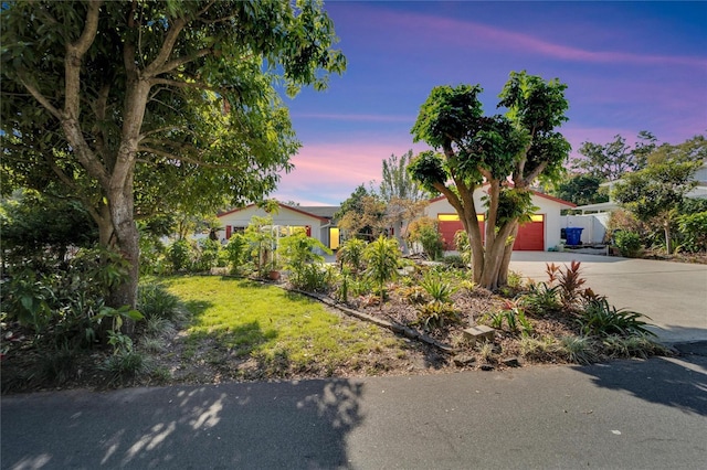 view of front of property featuring a garage and concrete driveway