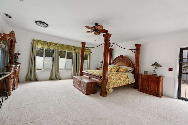 carpeted bedroom with visible vents