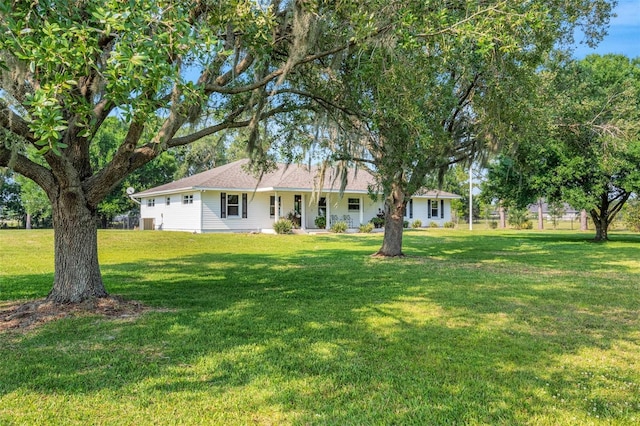 exterior space featuring a front lawn