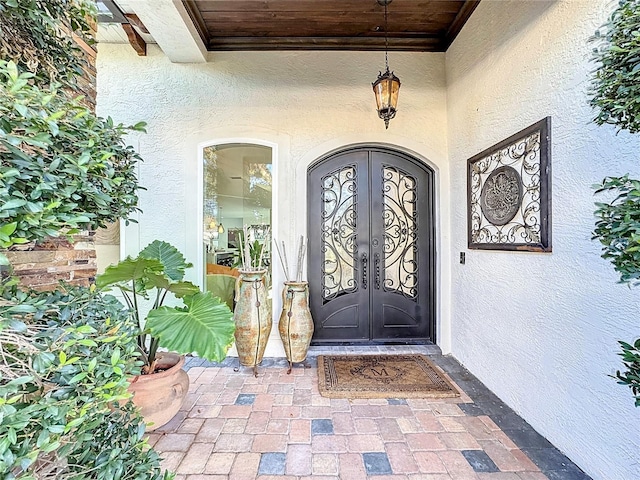 entrance to property with french doors