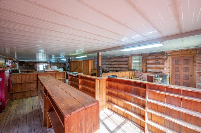 interior space with hardwood / wood-style floors