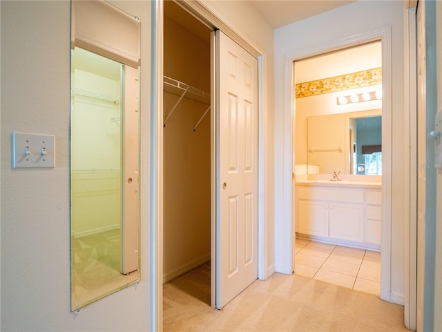 closet featuring sink