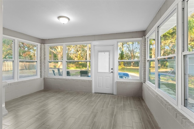 view of unfurnished sunroom