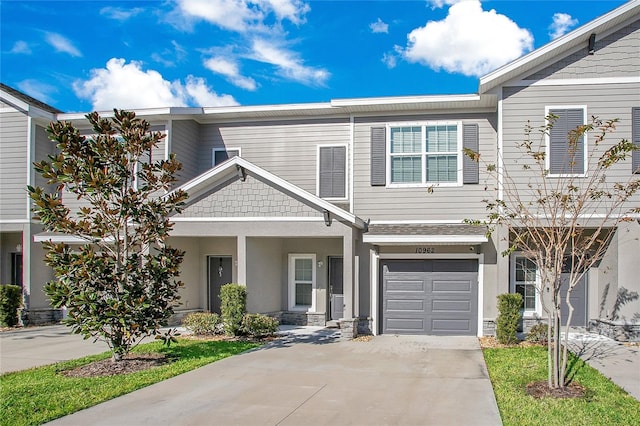 view of front of home with a garage