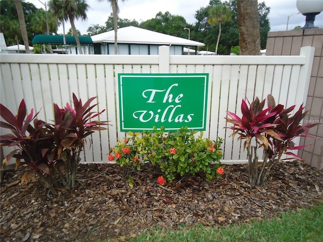 view of community sign