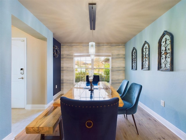 dining room featuring light hardwood / wood-style flooring