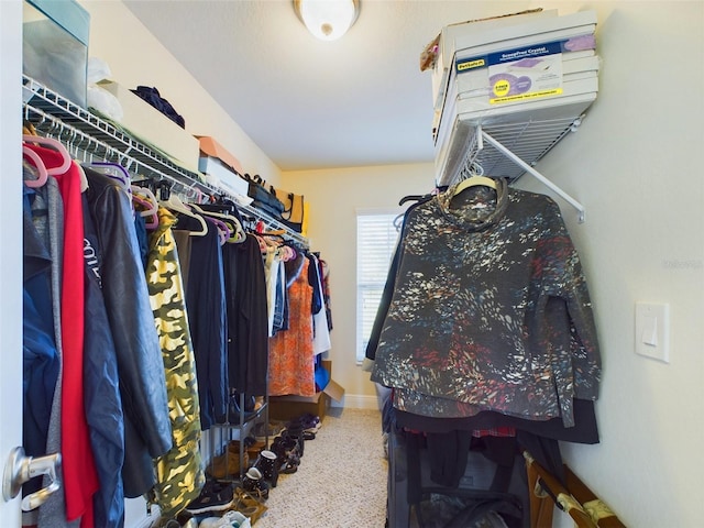 spacious closet with carpet flooring